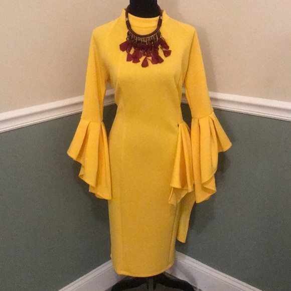 Brighten Up the Place Bell-Sleeved Dress - Picture 2 of 3